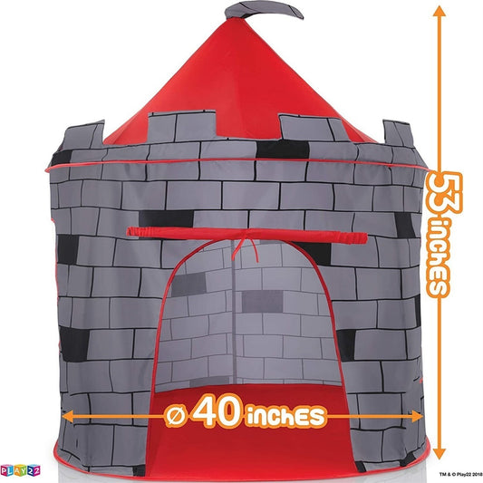 Outdoor Indoor Big Tent Playhouse Castle Pop Up Tent Foldable Children Teepee.Portable Kids Pop Up Knight Castle Children's Play Tent For Indoor And Outdoor Use and Best Gift For Boys and Girls.